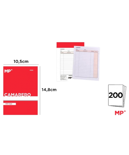 PP TALONARIO CAMARERO A6 200 HOJAS UNIDAD