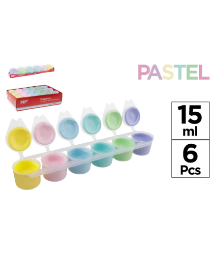 PP TEMPERA ESCOLAR MP COLORES PASTEL PACK-6 UD