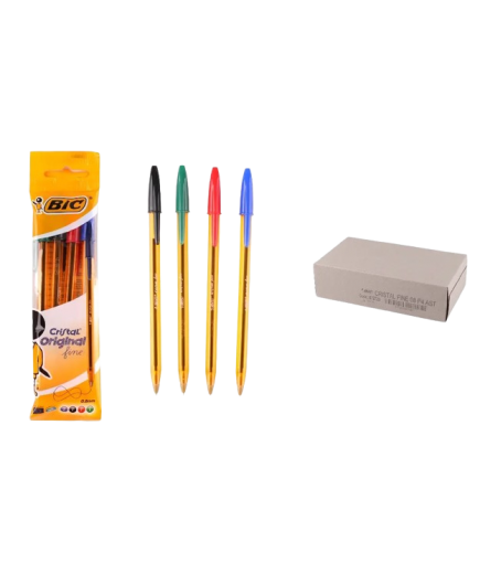 PP BOLIGRAFO BIC CRISTAL COLORES 0,8 MM PACK-4 UD