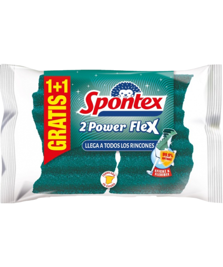 ESTROPAJO SPONTEX POWER FLEX PACK-1+1 UD