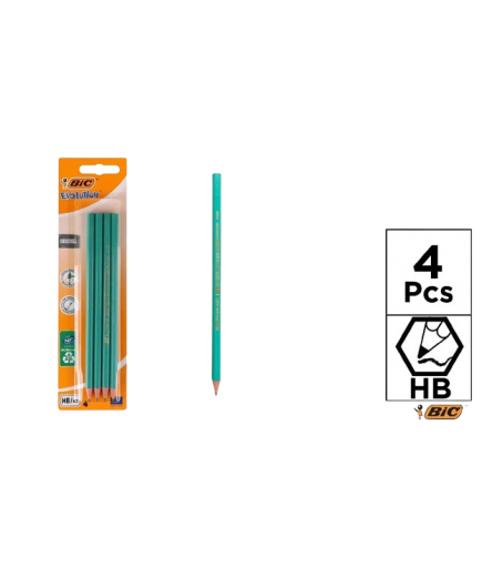 PP LAPIZ BIC ECO EVOLUTION HB 2 BLACK PACK-4 UD