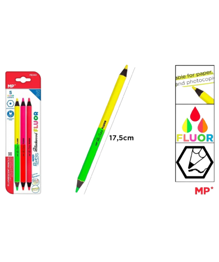 PP LAPIZ MP FLUORESCENTE 5 COLORES PACK-3 UD