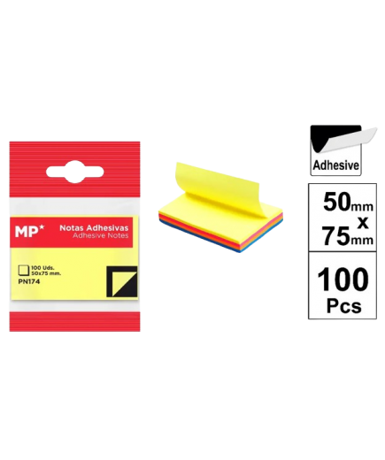 PP NOTAS MP COLOR SURTIDAS 50X75 MM P/100 UD