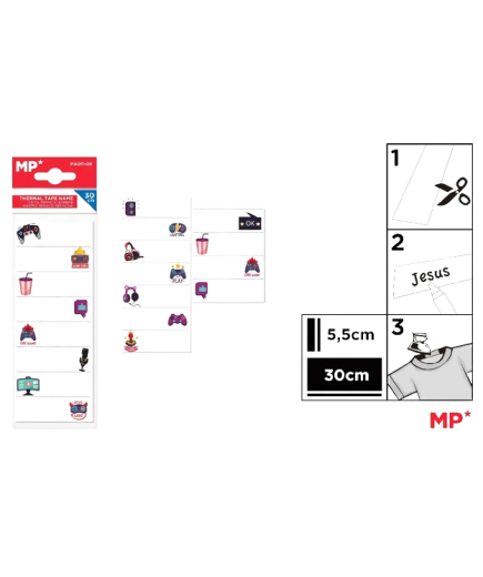 PP CINTA MP TERMICA NOMBRE 30 CM UNIDAD