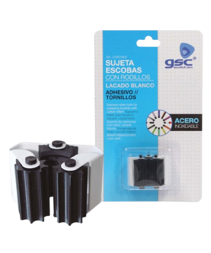 SUJETA ESCOBAS C/RODILLOS  BLANCO "GSC" R/3803800