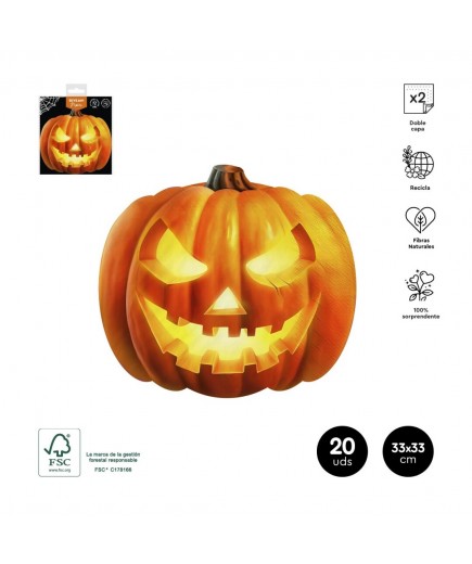 HALLOWEEN SERVILLETA CALABAZA 33X33 R/1241095 20UD