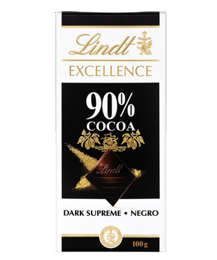 CHOCOLATE LINDT EXCELLENCE 90% CACAO T/100 GR