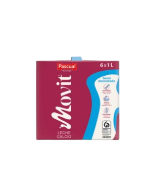 LECHE PASCUAL MOVIT CALCIO SEMIDESNATADA BRICK 1 L