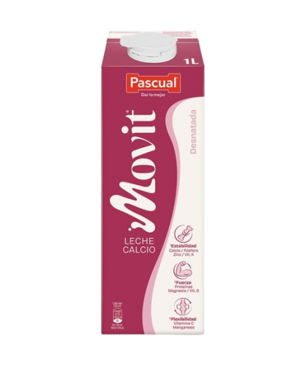 LECHE PASCUAL MOVIT CALCIO DESNATADA BRICK 1 L