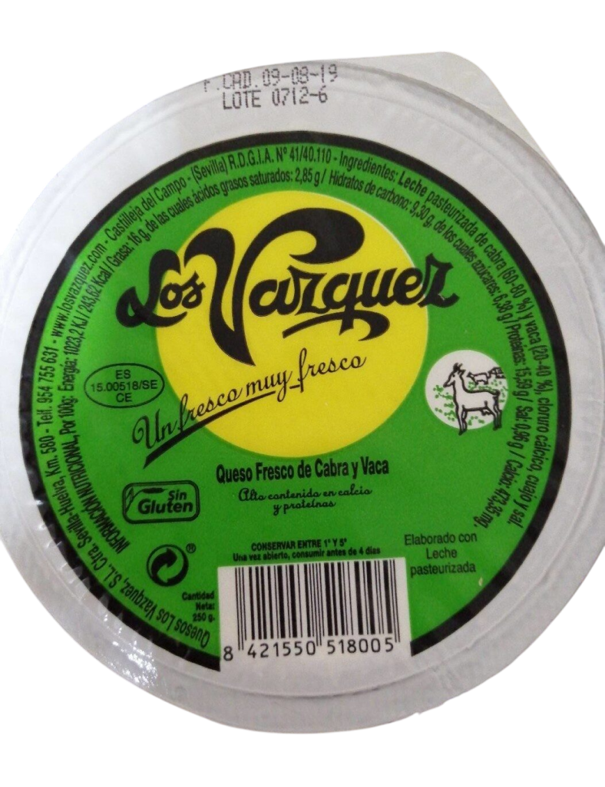 QUESO FRESCO LOS VAZQUEZ MEZCLA T/400GR