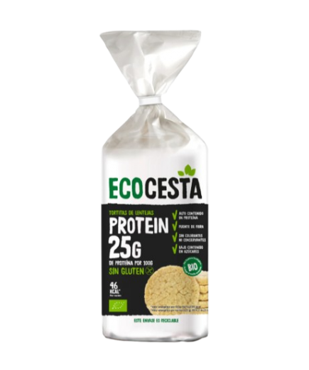 ECO CESTA TORTITAS DE LENTEJAS PROTEIN BIO P/125GR