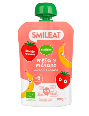 SMILEAT POUCH FRESA Y PLATANO 100GR