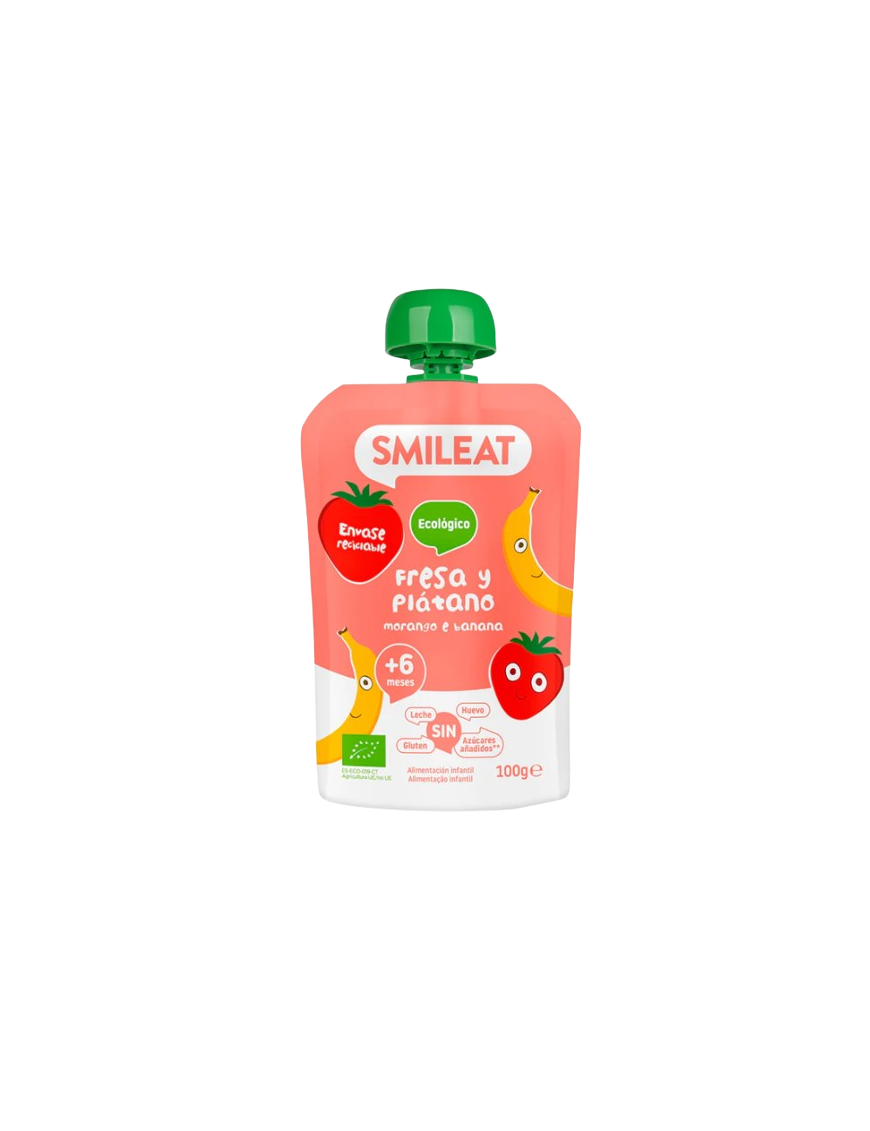 SMILEAT POUCH FRESA Y PLATANO 100GR