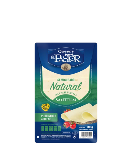 QUESO SEMI NATURAL LONCHAS EL PASTOR 80 GRS