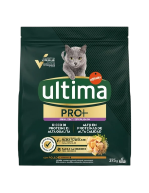 COMIDA GATOS ULTIMA PRO+ ESTERILIZADO POLLO B/375G