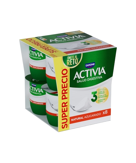 DANONE ACTIVIA NATURAL AZUCARADO PACK-8UD