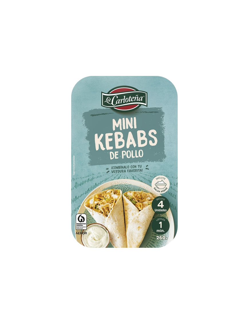 KEBAB DE POLLO MINI LA CARLOTEÑA 260GR PACK-4 UD