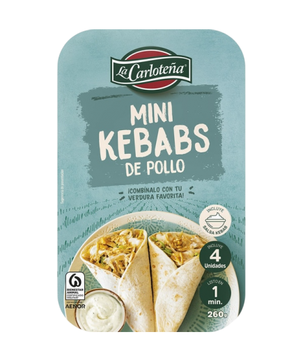 KEBAB DE POLLO MINI LA CARLOTEÑA 260GR PACK-4 UD