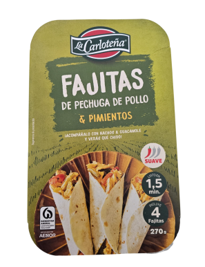 FAJITAS DE POLLO LA CARLOTEÑA 270GR PACK-4 UD