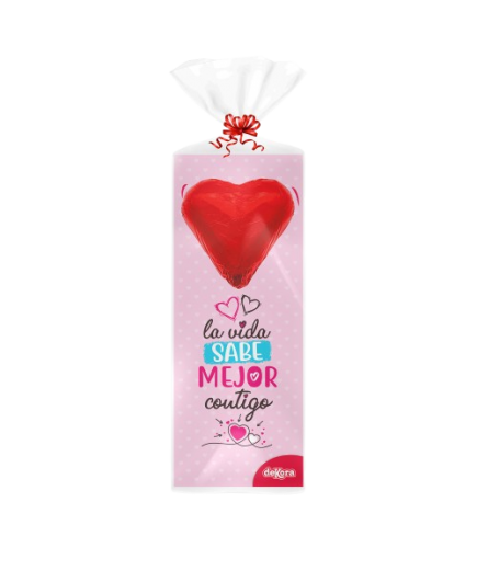 SAN VALENTIN DEKORA CORAZON ROJO CHOCO X UD