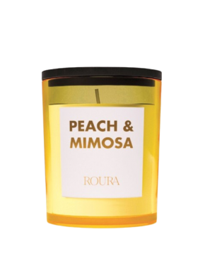 VELA AMBIENT. VASO C/TAPA AMARILLO PEACH & MIMOSA