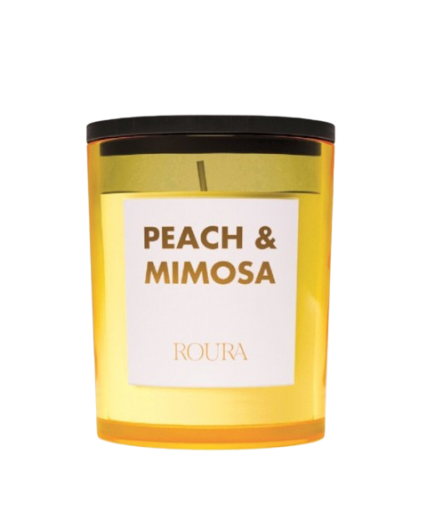 VELA AMBIENT. VASO C/TAPA AMARILLO PEACH & MIMOSA