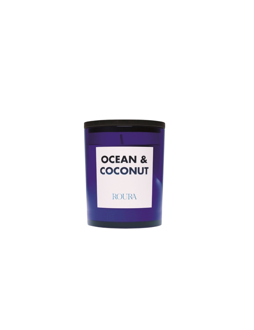 VELA AMBIENT. VASO C/TAPA AZUL OCEAN & COCONUT