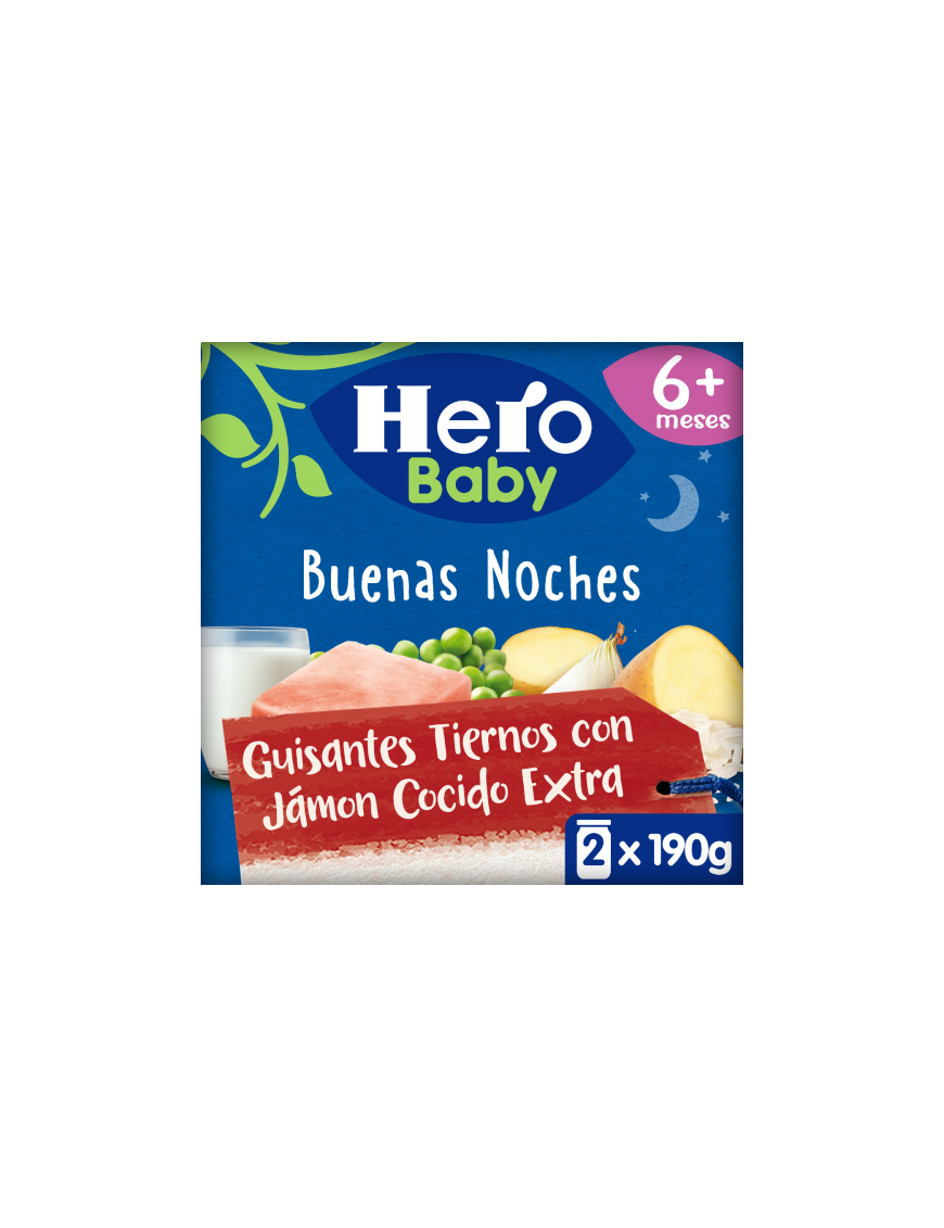 Guisantes Tiernos con Jamón cocido Extra Hero Baby 2 x 190 g