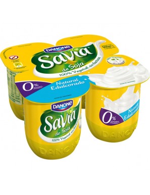 DANONE SAVIA 100% SOJA NATURAL EDULCORADO PACK4 UD