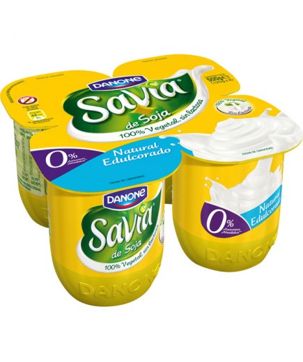 DANONE SAVIA 100% SOJA NATURAL EDULCORADO PACK4 UD