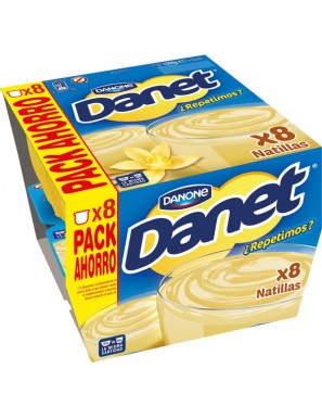 DANONE DANET NATILLAS VAINILLA PACK-8.UD 1.KG.