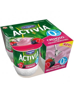 DANONE ACTIVIA 0% CREMOSO FRUTAS SILVEST. PACK-4UD