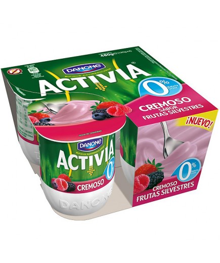 DANONE ACTIVIA 0% CREMOSO FRUTAS SILVEST. PACK-4UD