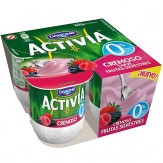 DANONE ACTIVIA 0% CREMOSO FRUTAS SILVEST. PACK-4UD