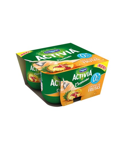 DANONE ACTIVIA 0% CREMOSO COCKT/FRUTAS  PACK-4UD