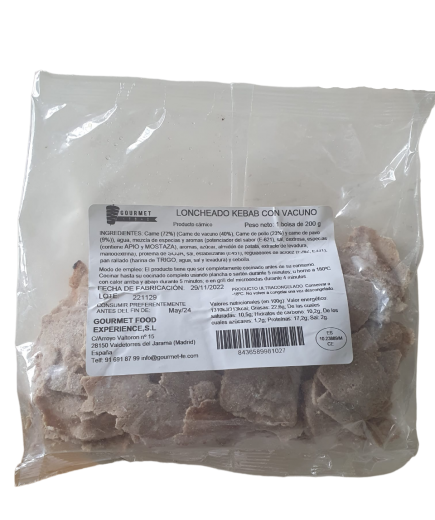 KEBAB TERNERA TIRAS GOURMET KEBAB B/200 GRS