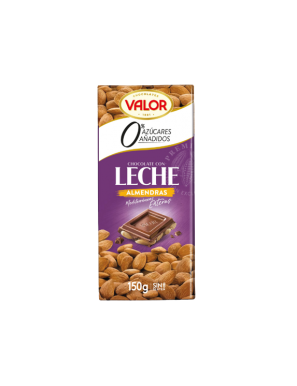 CHOCOLATE VALOR LECHE ALMENDRA S/AZUCAR 150GR