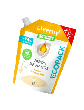 JABON MANOS LIQUIDO LIVERNY LECHE/MIEL ECOPACK 1 L