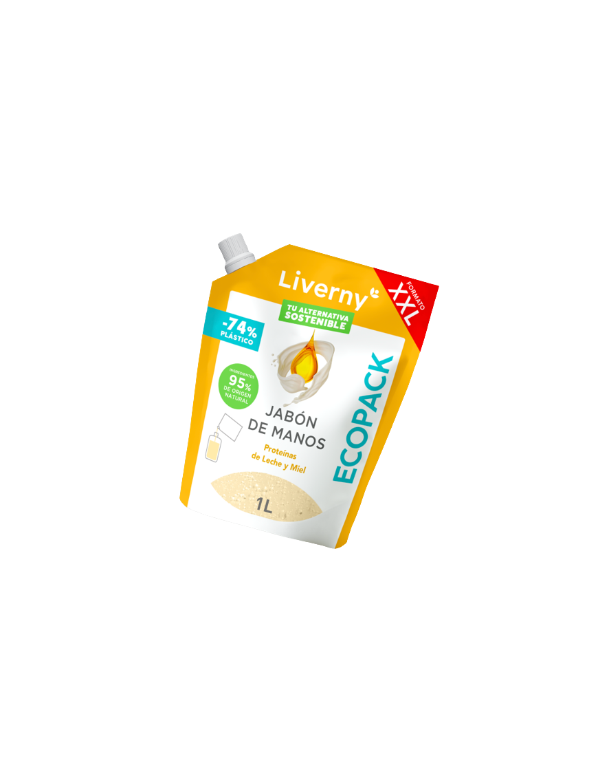 JABON MANOS LIQUIDO LIVERNY LECHE/MIEL ECOPACK 1 L