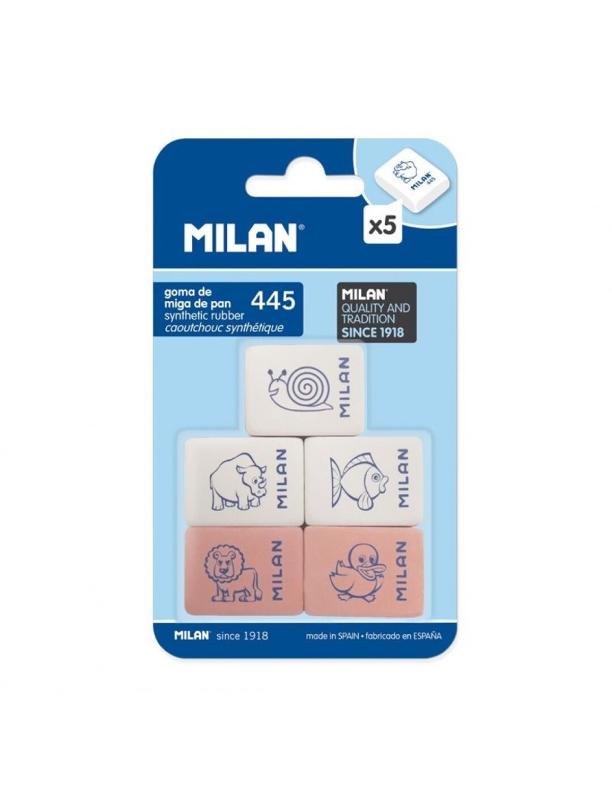 PP GOMA BORRAR MILAN 445 RECTANGULAR PACK-5 UD