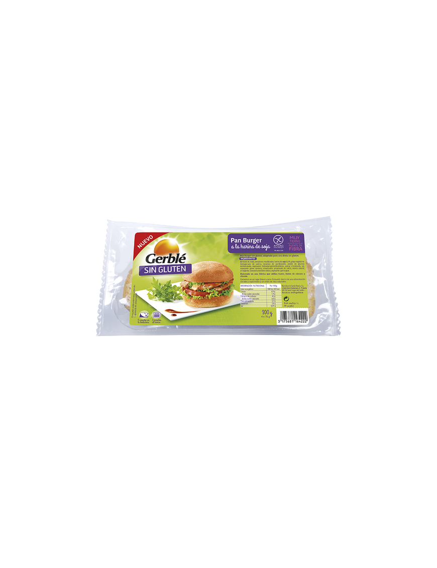 GERBLE S/GLUTEN PAN BURGUER B/300GR (4UD)