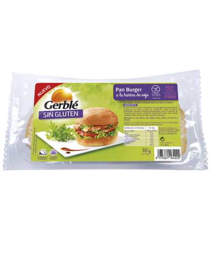 GERBLE S/GLUTEN PAN BURGUER B/300GR (4UD)