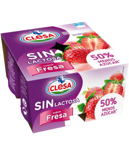 CLESA YOGUR S/LACTOSA FRESA PACK-4 UD