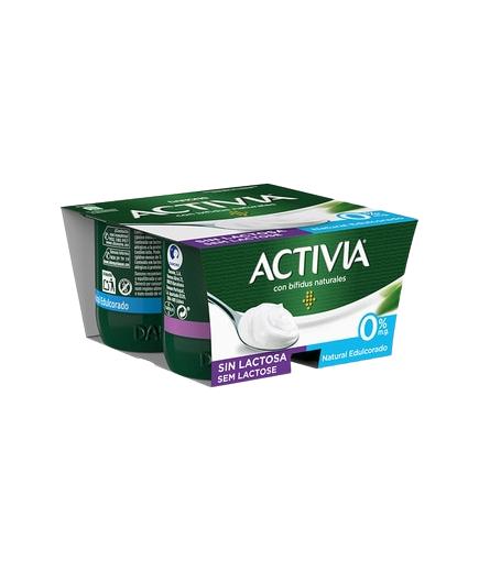 DANONE ACTIVIA 0% NAT. EDULC S/LACTOSA PACK-4UD