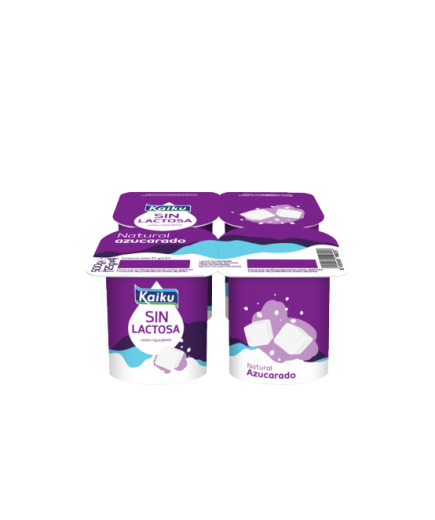 KAIKU YOGUR SIN LACTOSA NATURAL AZUCARADO P/4-UD