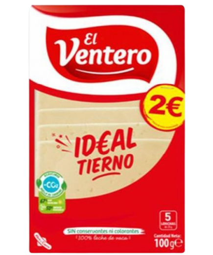 QUESO LACT.VENTERO LONCHA TIERNO (2€) B/100GR