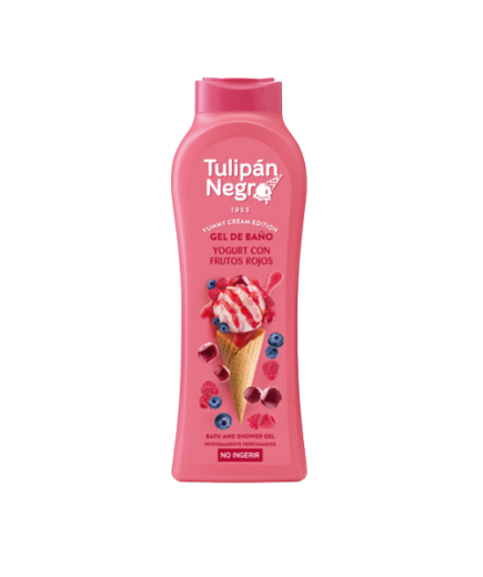 GEL BAÑO TULIPAN NEGRO YOGURT FRUTOS ROJOS B/650ML