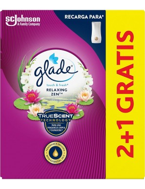 AMBIENTADOR GLADE 1-TOQUE RECAMBIO RELAX ZEN P/3UD