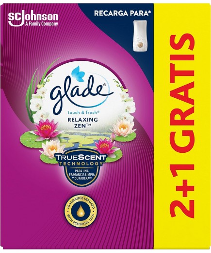 AMBIENTADOR GLADE 1-TOQUE RECAMBIO RELAX ZEN P/3UD