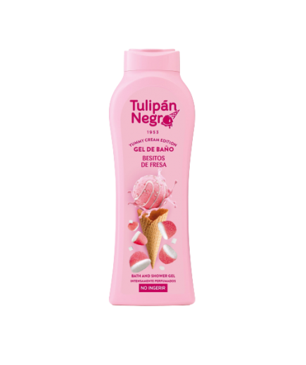 GEL BAÑO TULIPAN NEGRO BESITOS DE FRESA B/650ML